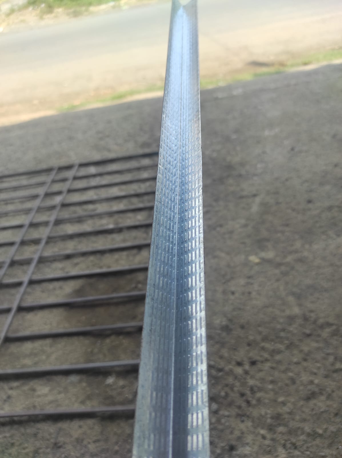 Second galvanized steel L-angle edge profile view